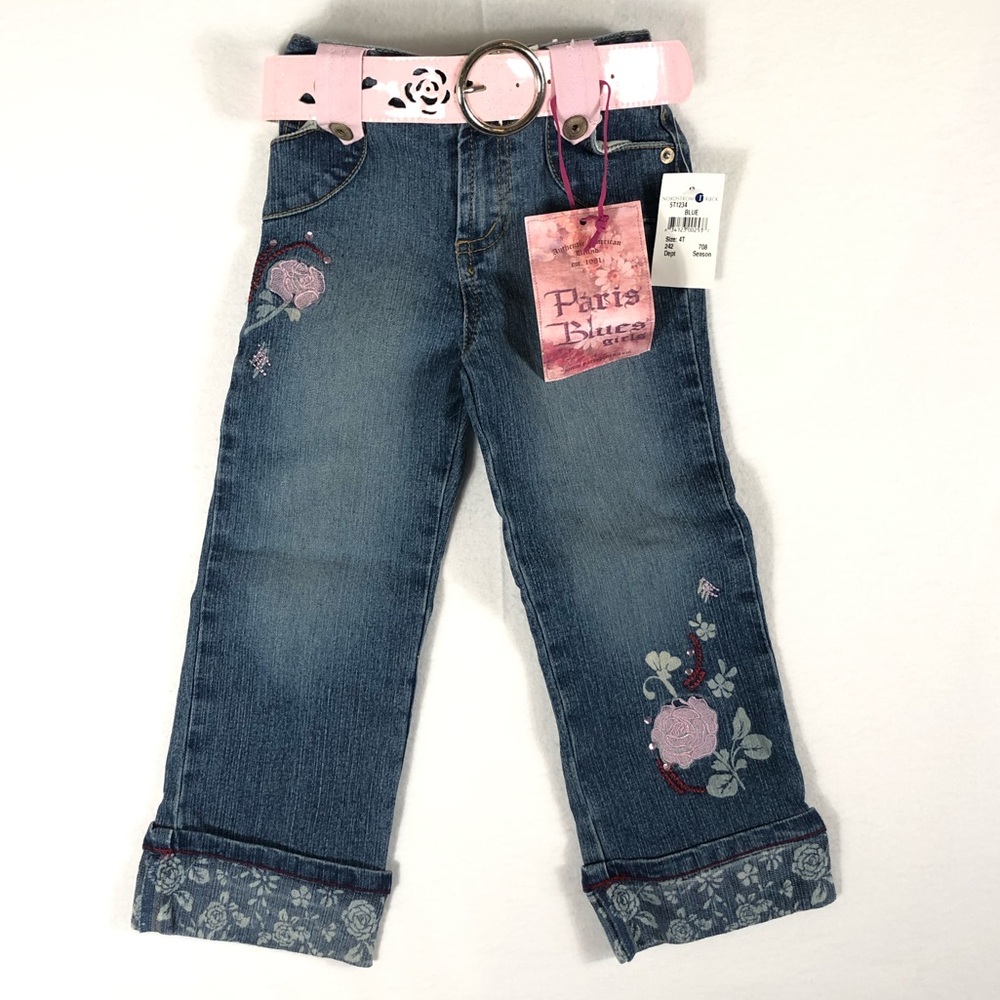 NWT Paris blues embroidered jeans sz 4T